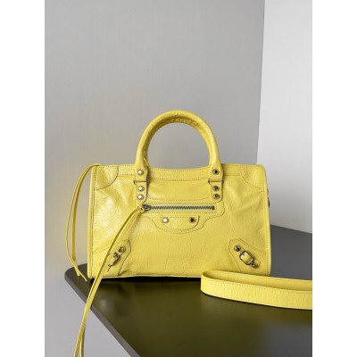 Balenciaga Le City Small Bag in Yellow Arena Lambskin