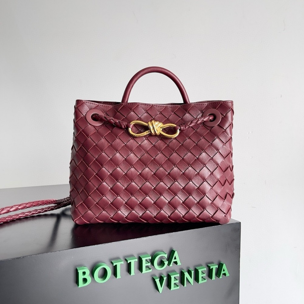 Bottega Veneta Andiamo Small Bag in Barolo Intrecciato Lambskin