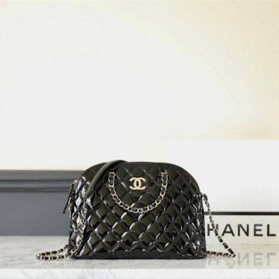 Chanel bag 23S series patent leather shell bag