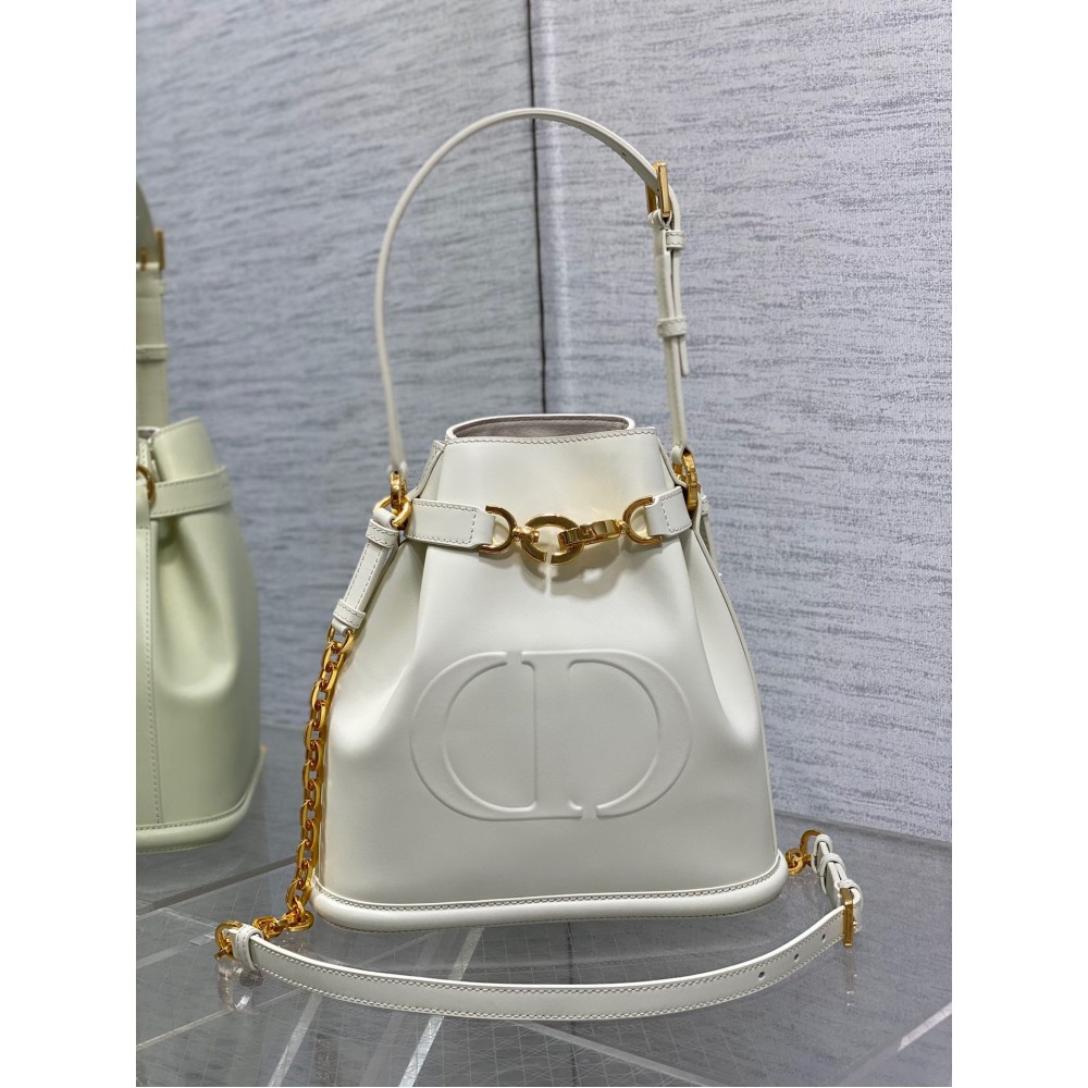 Dior C'est Medium Bag in White Saddle Calfskin