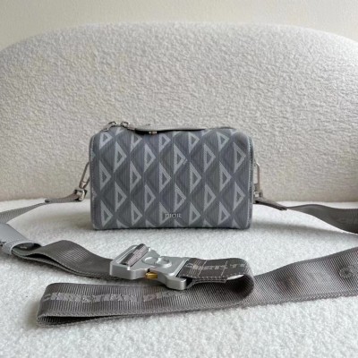 Dior Lingot Messenger Bag In Gray CD Diamond Canvas