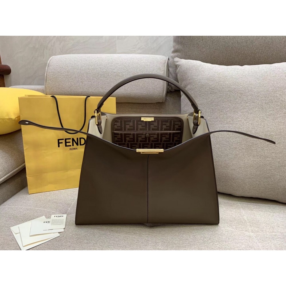 Fendi Brown Peekaboo X Lite Large Bag