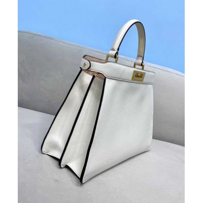 Fendi Peekaboo ISeeU Medium Bag In White Leather