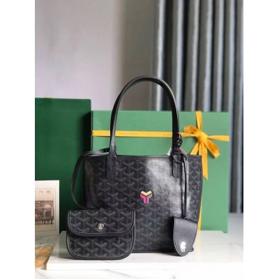 Goyard Anjou Mini Limited Edition Three-Color Y-Shaped Letters Painted Black