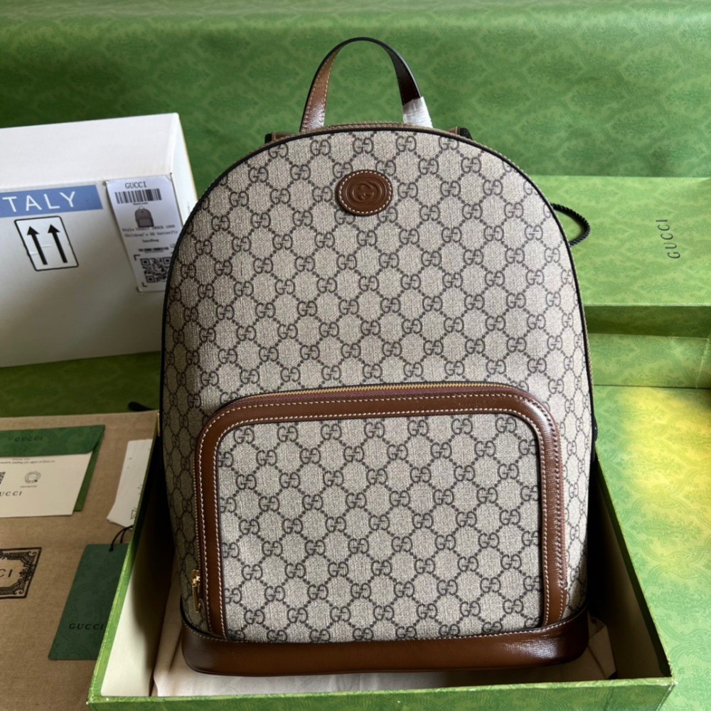 Gucci Backpack in Beige GG Canvas with Interlocking G