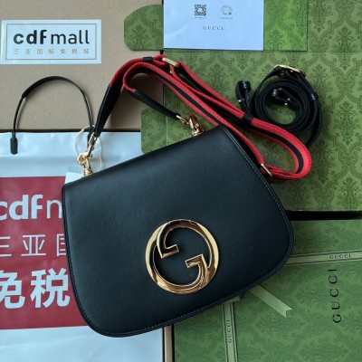 Gucci Blondie Medium Shoulder Bag in Black Calf Leather