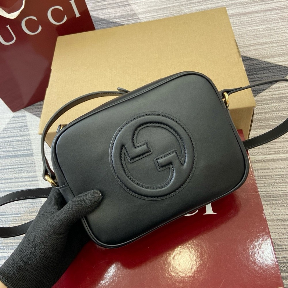 Gucci Blondie Mini Camera Bag in Black Calf Leather