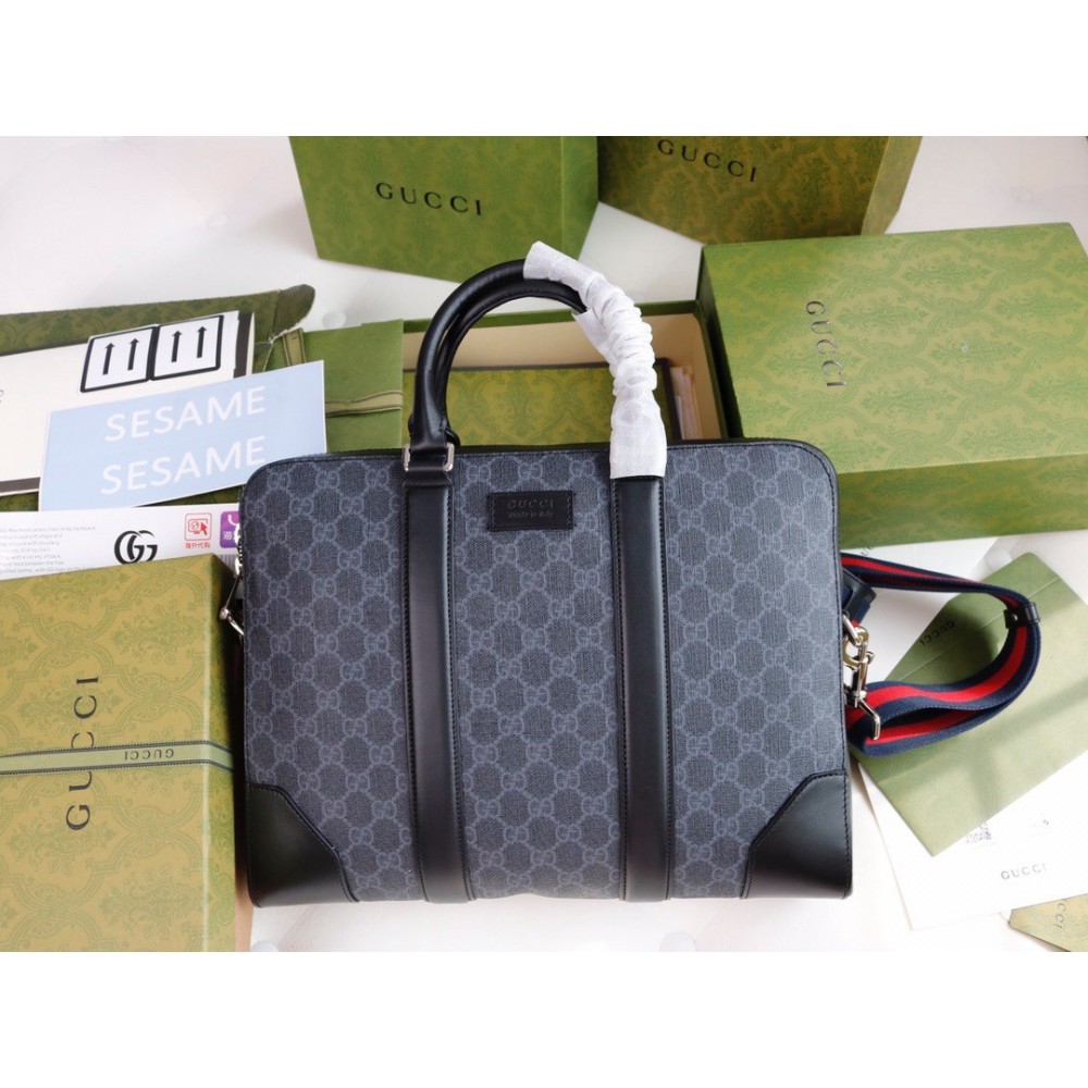 Gucci Briefcase in Black GG Supreme Canvas