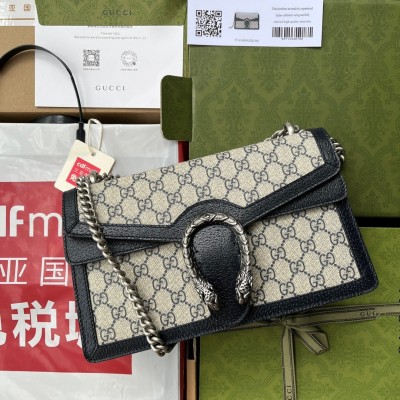 Gucci Dionysus Small Shoulder Bag in Blue GG Supreme Canvas