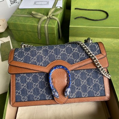 Gucci Dionysus Small Shoulder Bag in GG Washed Denim