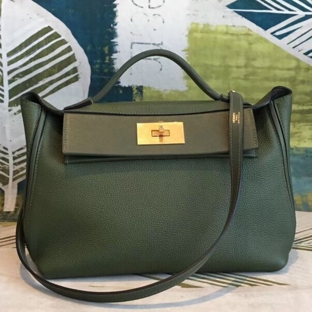 Hermes 24/24 29 Bag In Canopee Clemence Calfskin