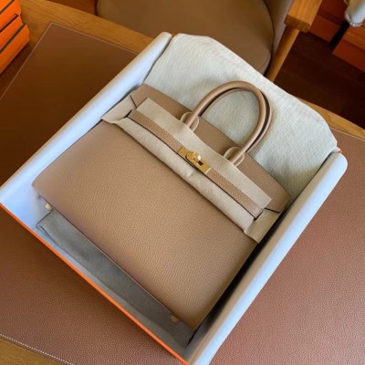 Hermes Birkin 25 Sellier Handmade Bag In Chai Epsom Calfskin