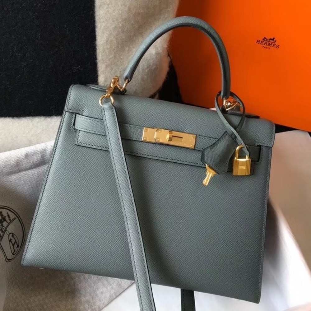 Hermes Vert Amande Epsom Kelly 28cm Sellier Bag GHW