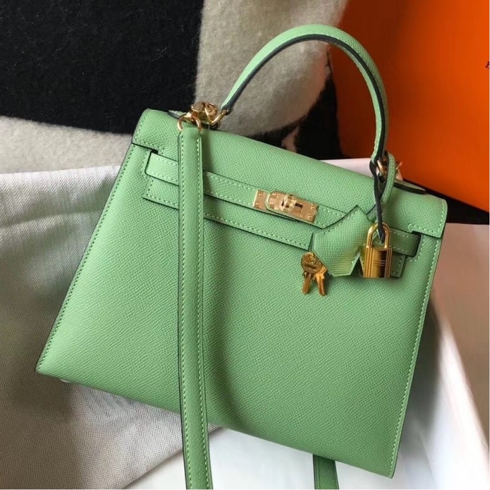 Hermes Vert Criquet Epsom Kelly 28cm Sellier Bag GHW