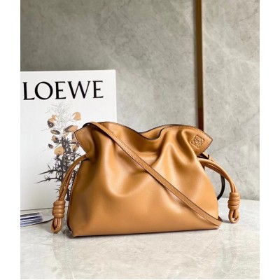 Loewe Flamenco Clutch In Brown Nappa Leather