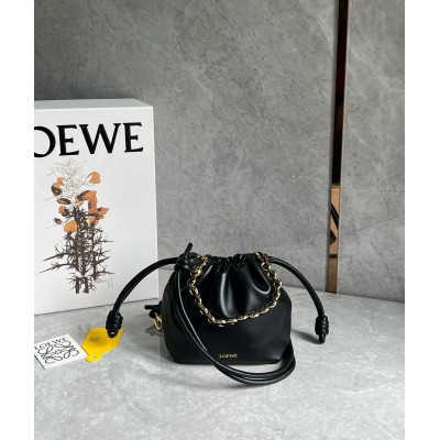 Loewe Mini Flamenco Purse Bag in Black Nappa Lambskin