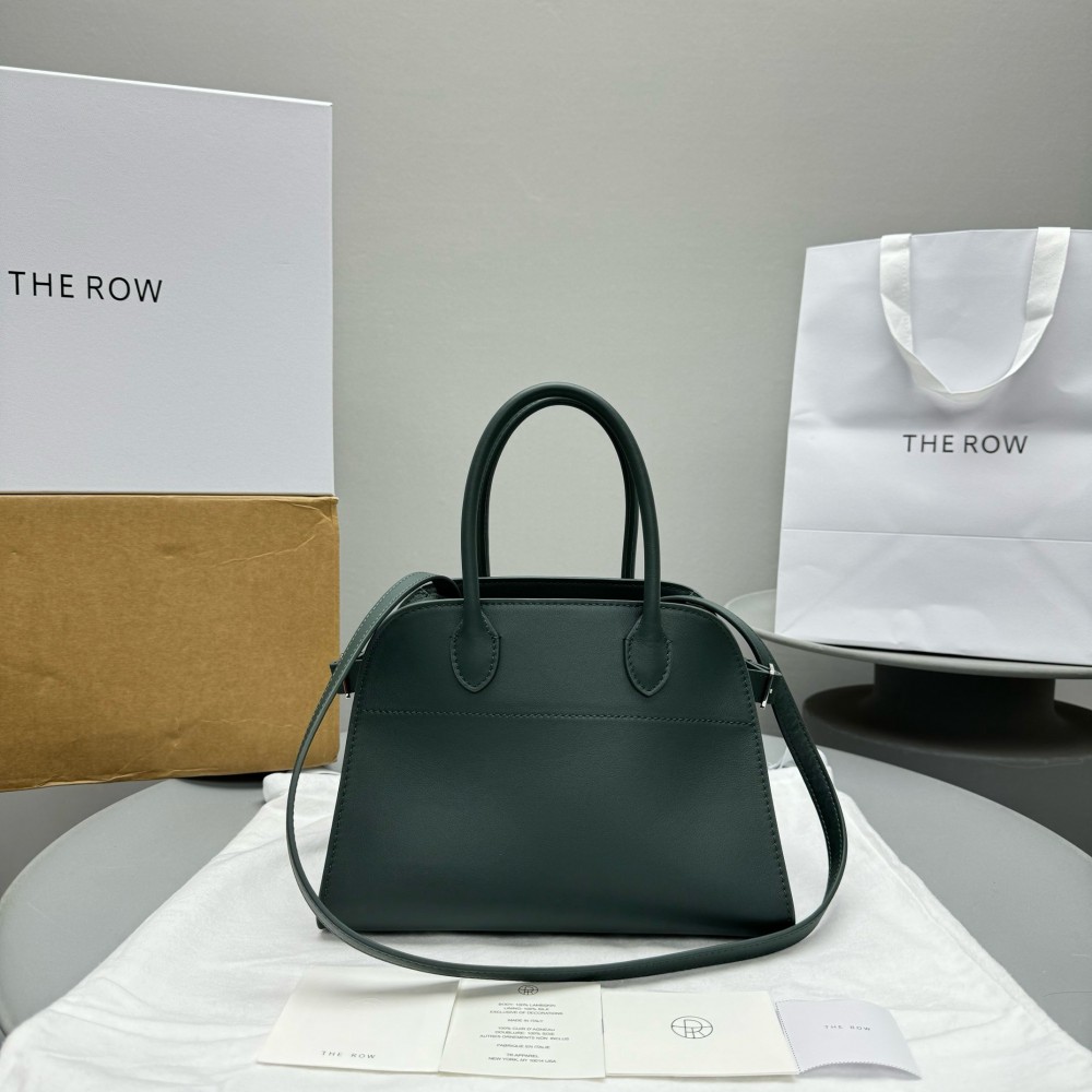 The Row Margaux 10 Top Handle Bag in Green eather